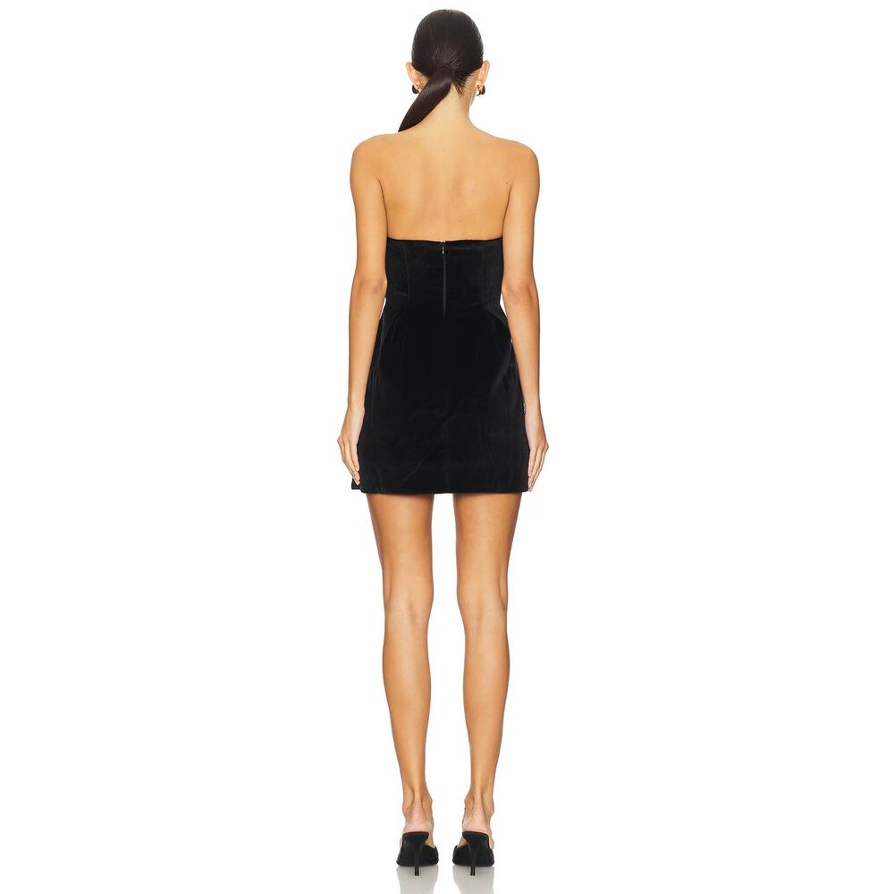 Stone Cold Fox Charlotte Velvet Mini Dress Strapless Cocktail Party LBD XXS 00 - Picture 3 of 10